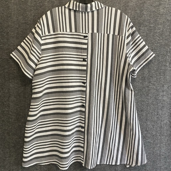 Ali Miles Top Women 1X Artsy Textured Asymmetric Oversized Tunic Lagenlook - Picture 6 of 10